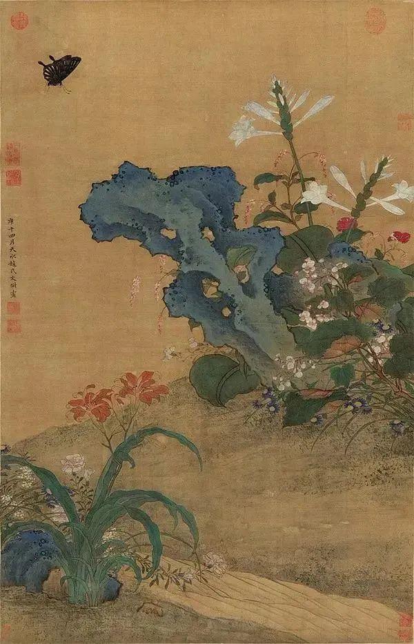 文俶《秋花蛱蝶图》——细节描绘生动细致-美术100 文俶《秋花蛱蝶图》——细节描绘生动细致