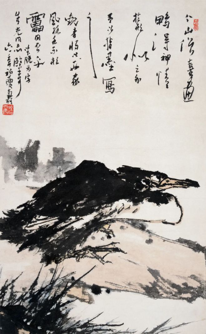 潘天寿《沙汀栖鸭图》——经营之精到、法度之森严-美术100 潘天寿《沙汀栖鸭图》——经营之精到、法度之森严