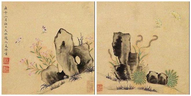 文俶《佳卉争鸣卷》