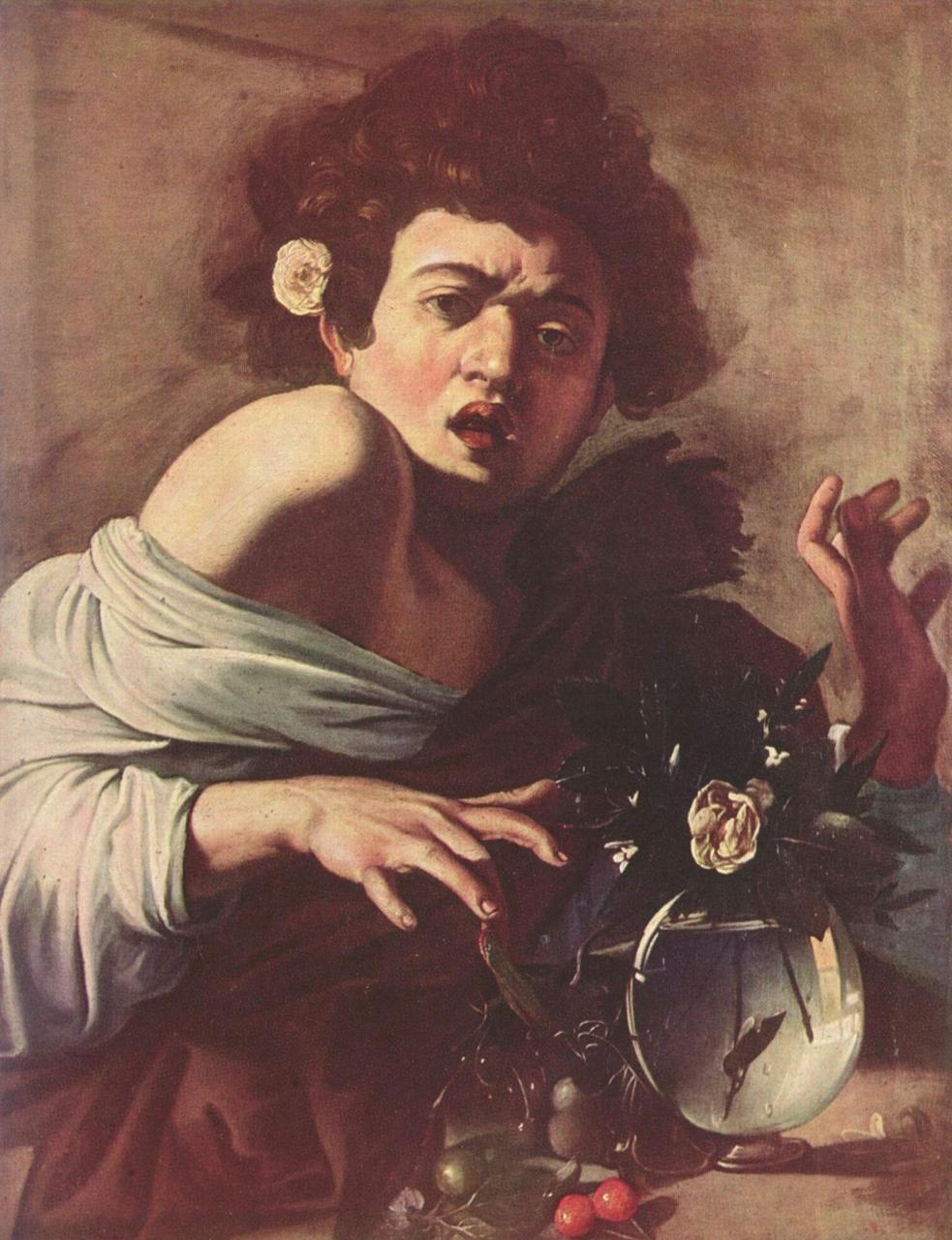 卡拉瓦乔《被蜥蜴咬中的男孩》
