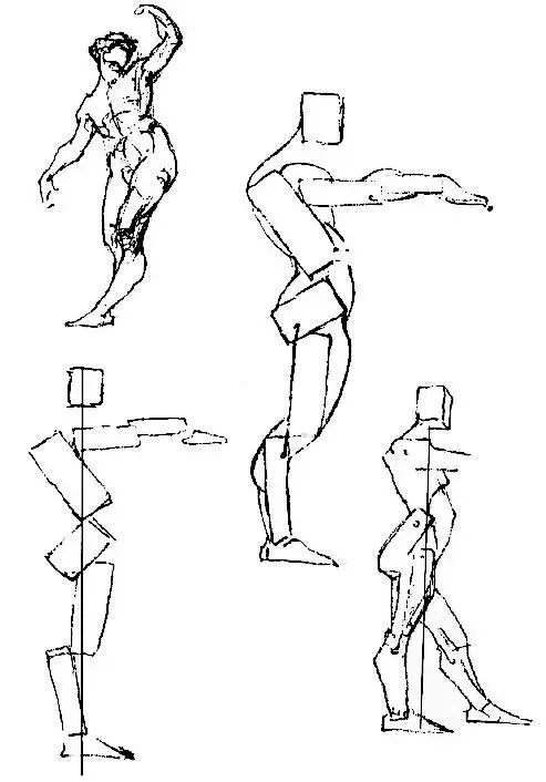 伯里曼《人体结构绘画教学》——体块穿插与扭动关系