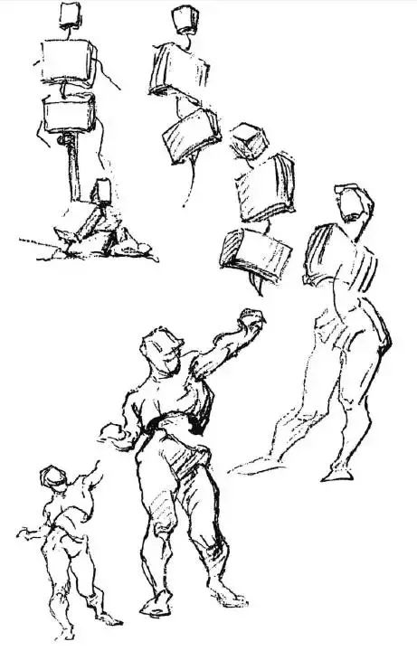 伯里曼《人体结构绘画教学》——体块穿插与扭动关系