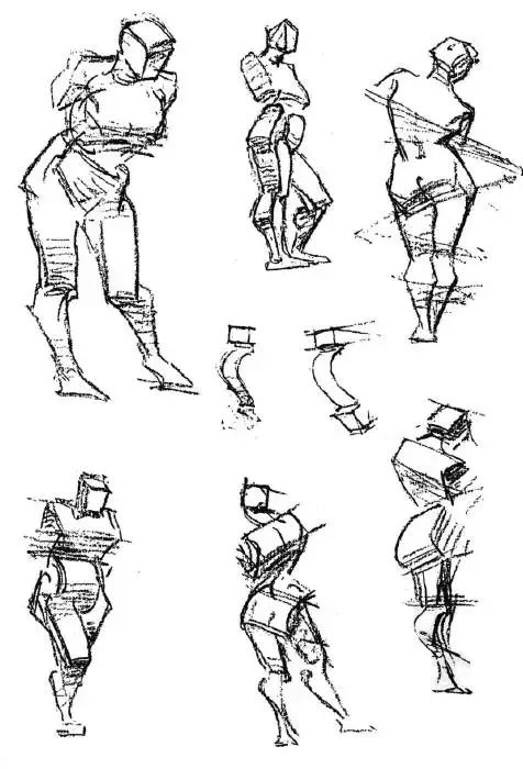 伯里曼《人体结构绘画教学》——体块穿插与扭动关系
