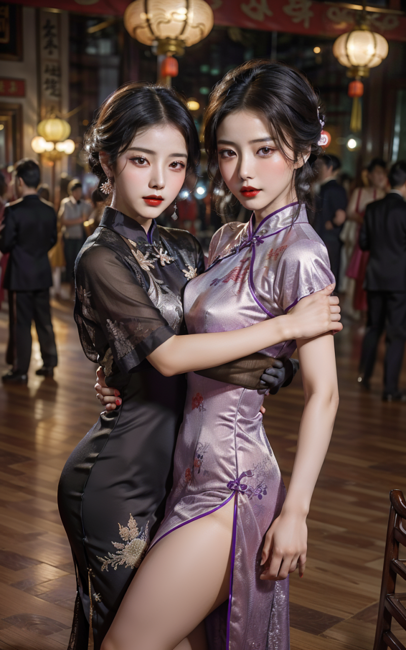 AI绘画作品欣赏:魔都上海交际花-美术100 AI绘画作品欣赏:魔都上海交际花