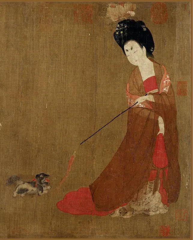周昉《簪花仕女图》-美术100 周昉《簪花仕女图》